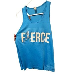 Running Tank Top Fierce Graphic Racerback Sleeveless‎ Athletic Blue Size Large